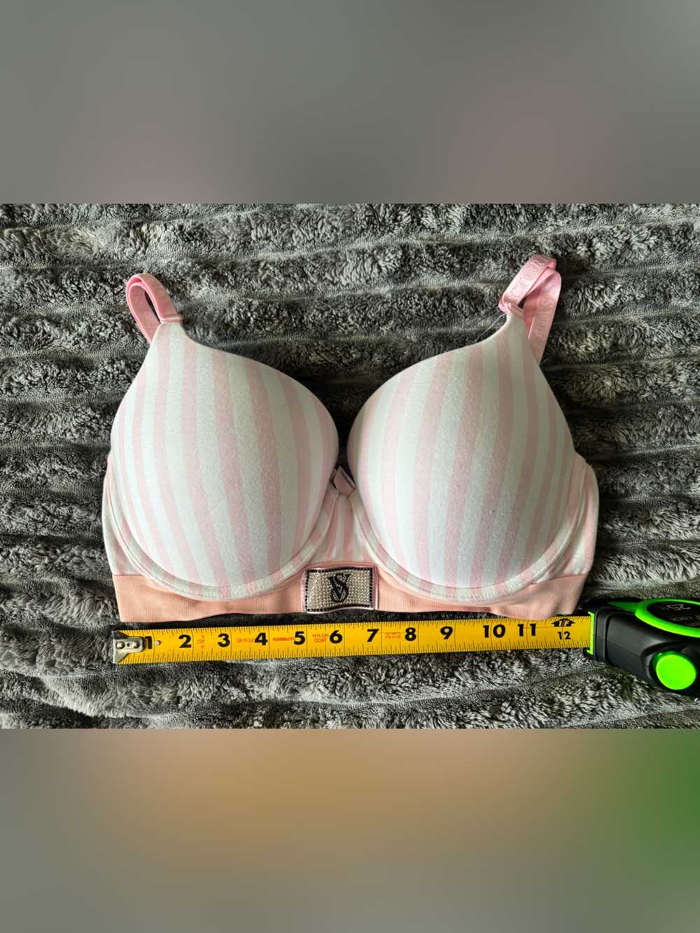 Victoria's Secret Pink & White Striped T-Shirt Bra Full Coverage Push Up 34DD